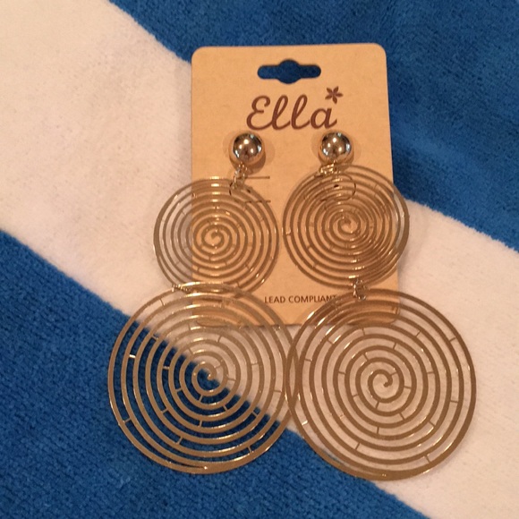 Gold statement earrings - Picture 1 of 2